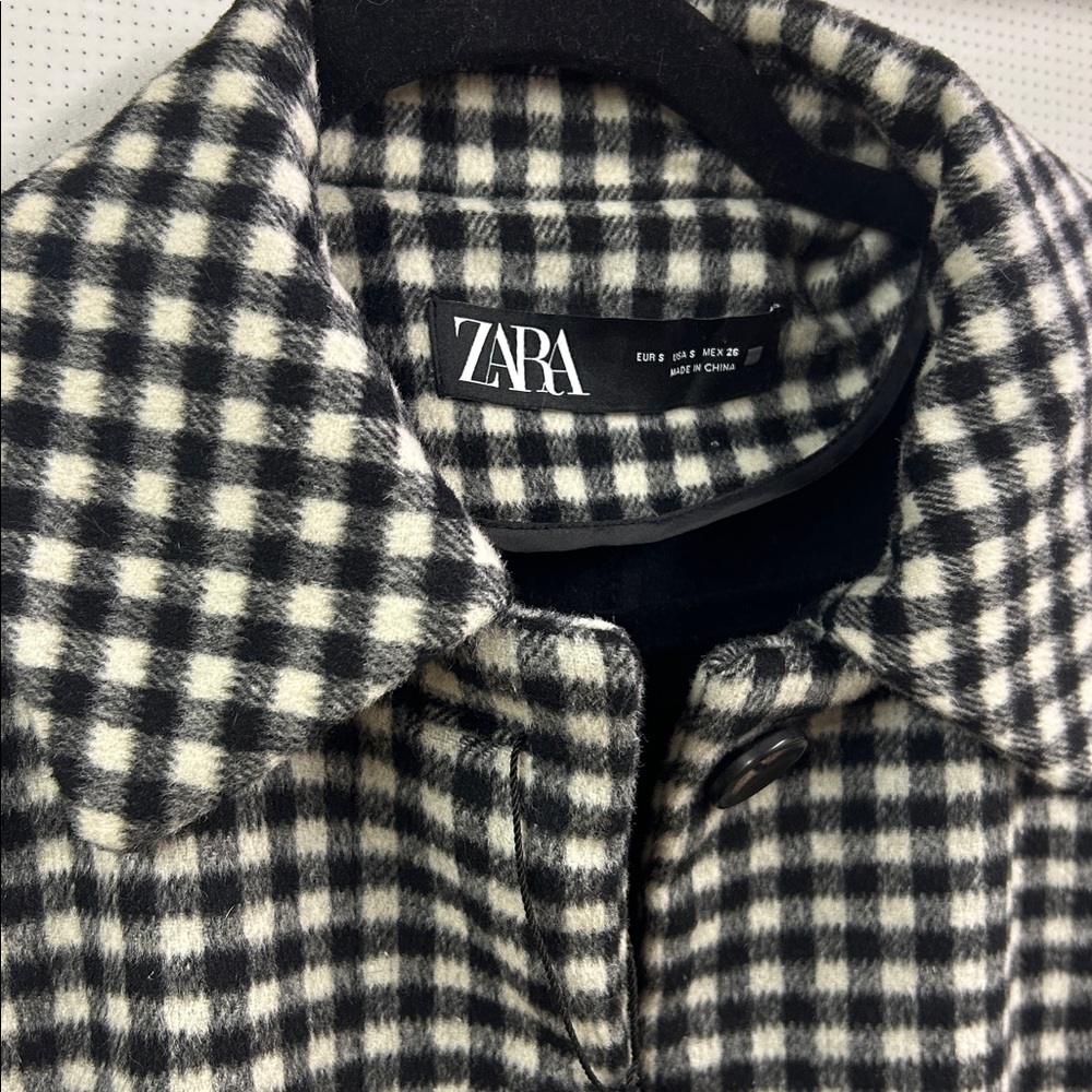 ZARA Women’s Check Wool-Blend Jacket • NWOT • Size S - Picture 2 of 7